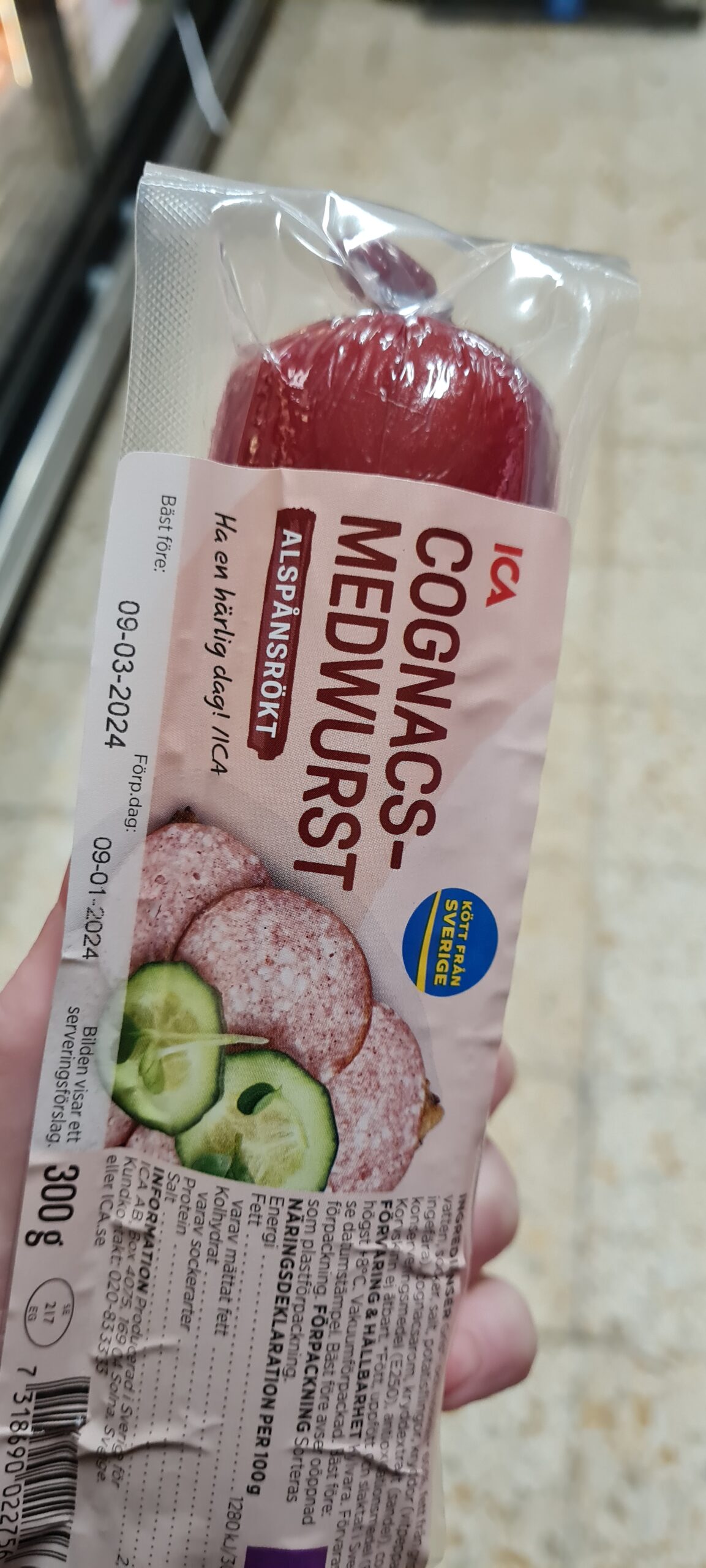 Cognacs Medwurst från ICAs eget varumärke